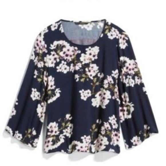 VERO MODA, Marky Crew Neck Top 3/4 Sleeve‎ Floral Size L - Picture 1 of 6